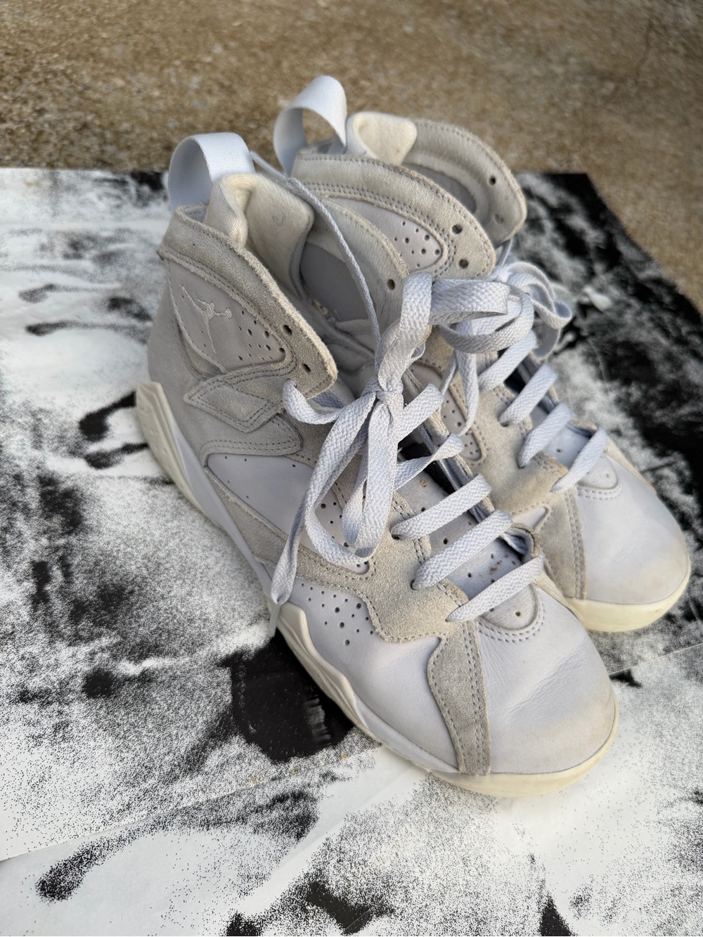 Air Jordan 7 Retro White/Grey High-Top Sneakers